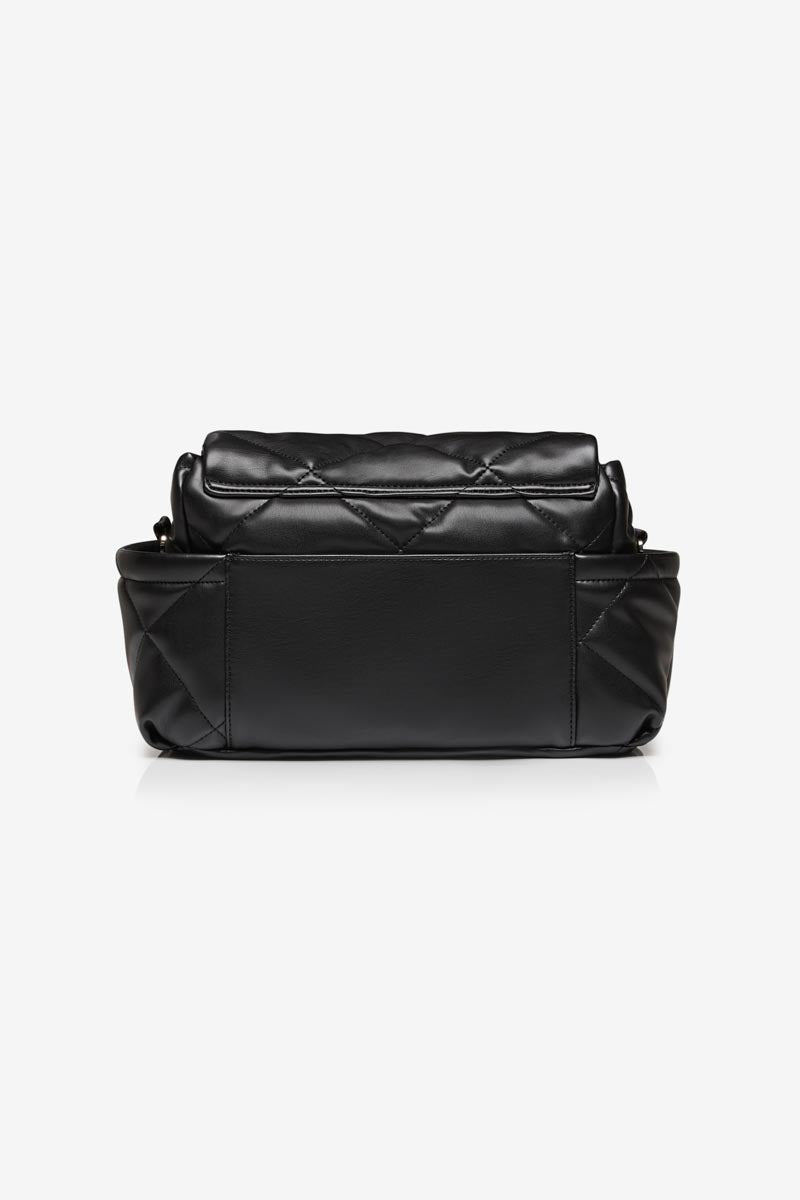 Nova Eco Compact Changing Bag Black Quilted Faux Leather - Edie And I