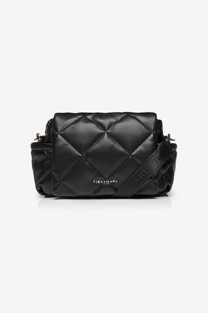 Nova Eco Compact Changing Bag Black Quilted Faux Leather - Edie And I