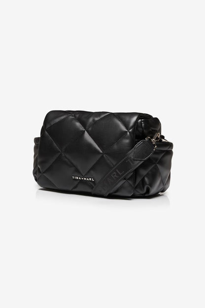 Nova Eco Compact Changing Bag Black Quilted Faux Leather - Edie And I