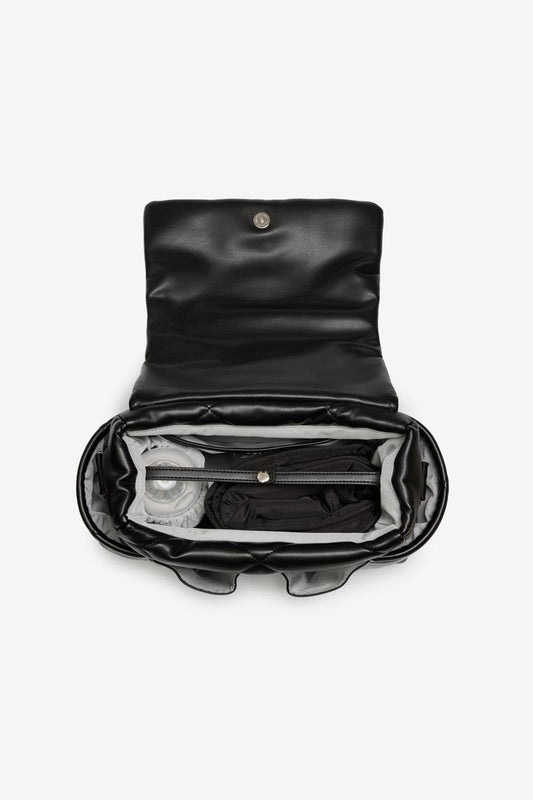 Nova Eco Compact Changing Bag Black Quilted Faux Leather - Edie And I