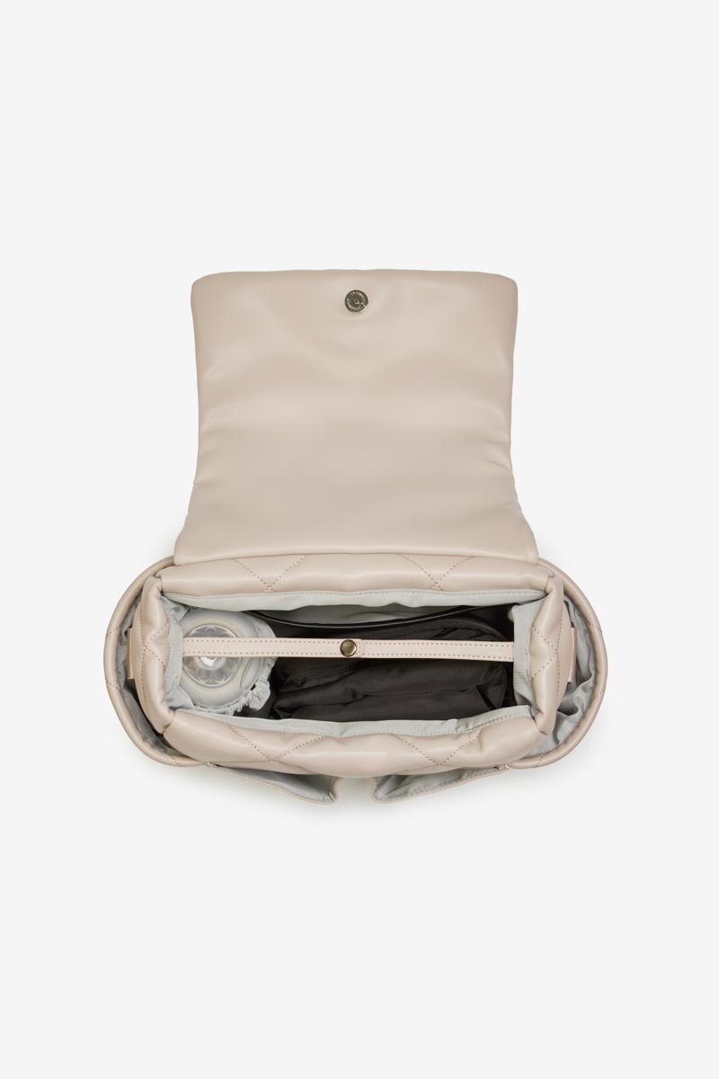 Nova Eco Compact Changing Bag Oyster Quilted Faux Leather - Edie And I
