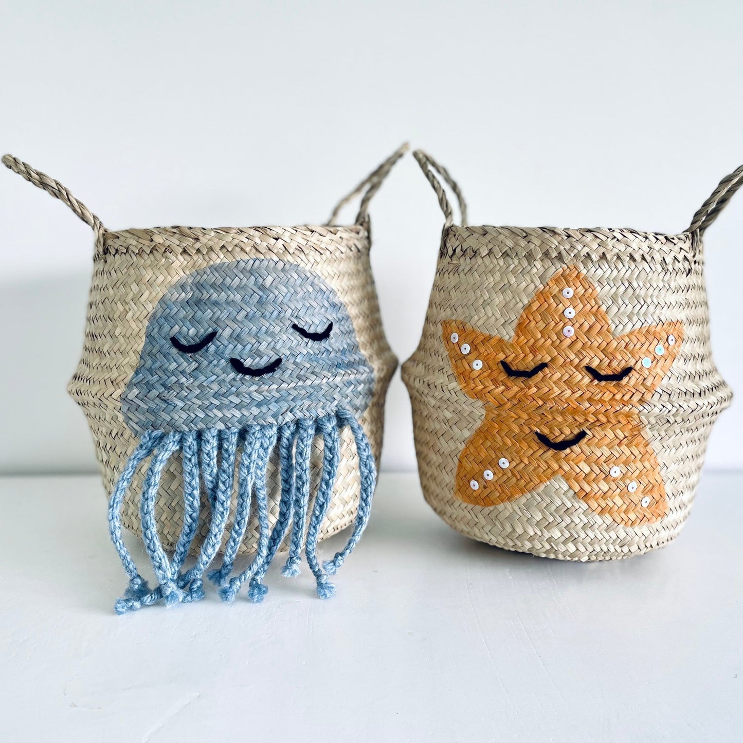 Orange starfish Basket - Small - Edie And I