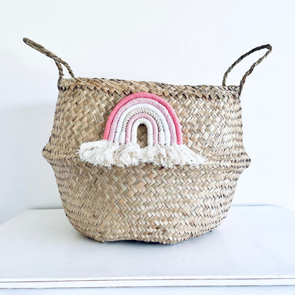Pastel macrame rainbow basket - Extra Large - Edie And I