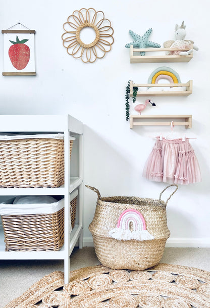 Pastel macrame rainbow basket - Extra Large - Edie And I