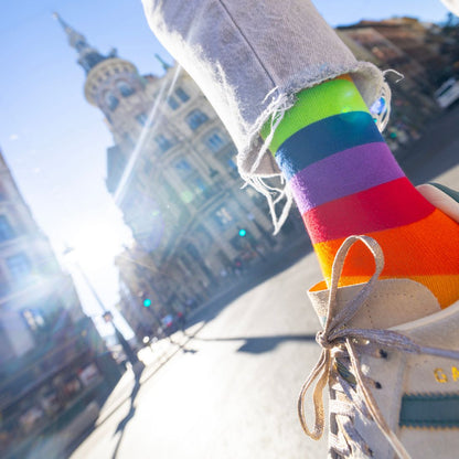Rainbow Stripe Matching Bamboo Socks (Adult & Child) - Edie And I
