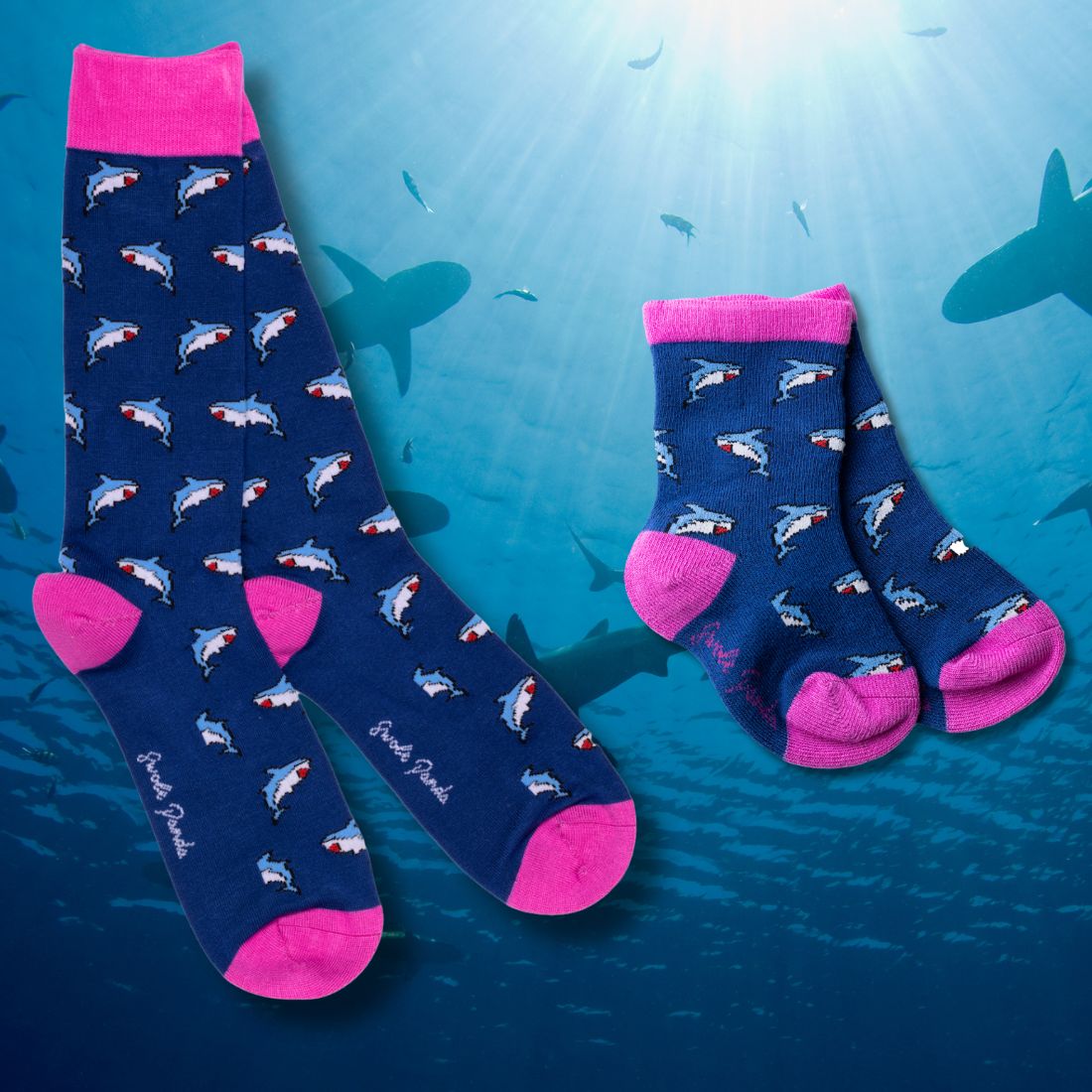 Sharks Matching Bamboo Socks (Adult & Child) - Edie And I