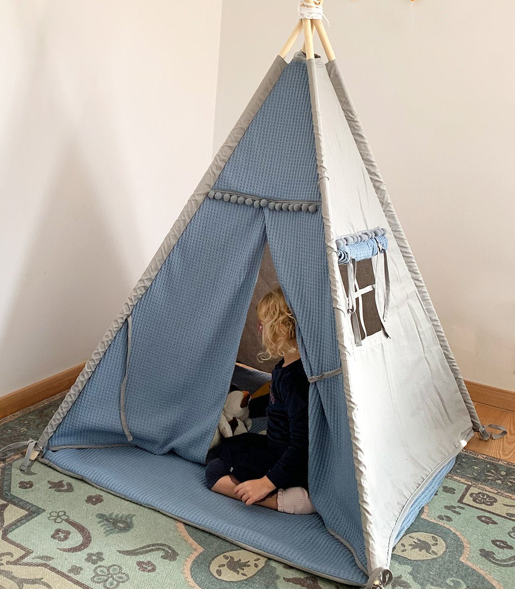 Teepee Play Den in Blue - Edie And I