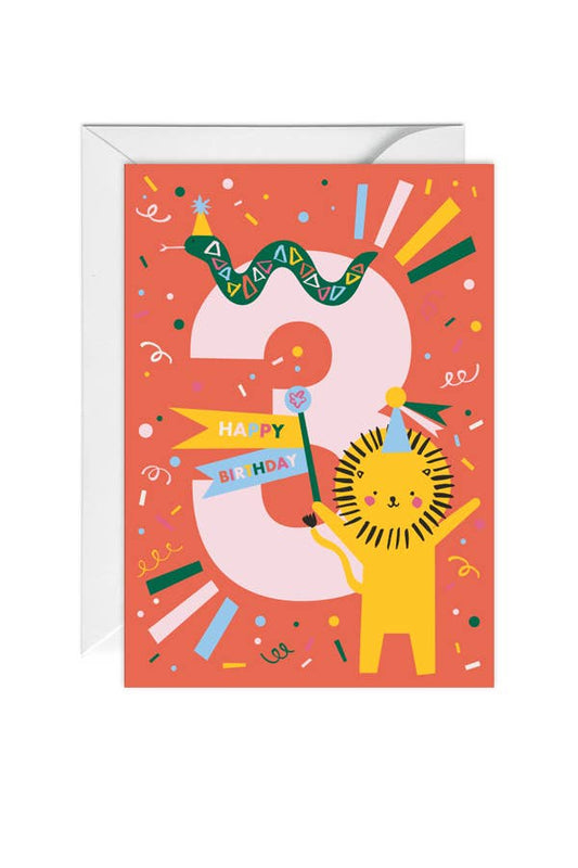 Third Birthday, Animal, 3rd Birthday Greeting Card - Edie And I