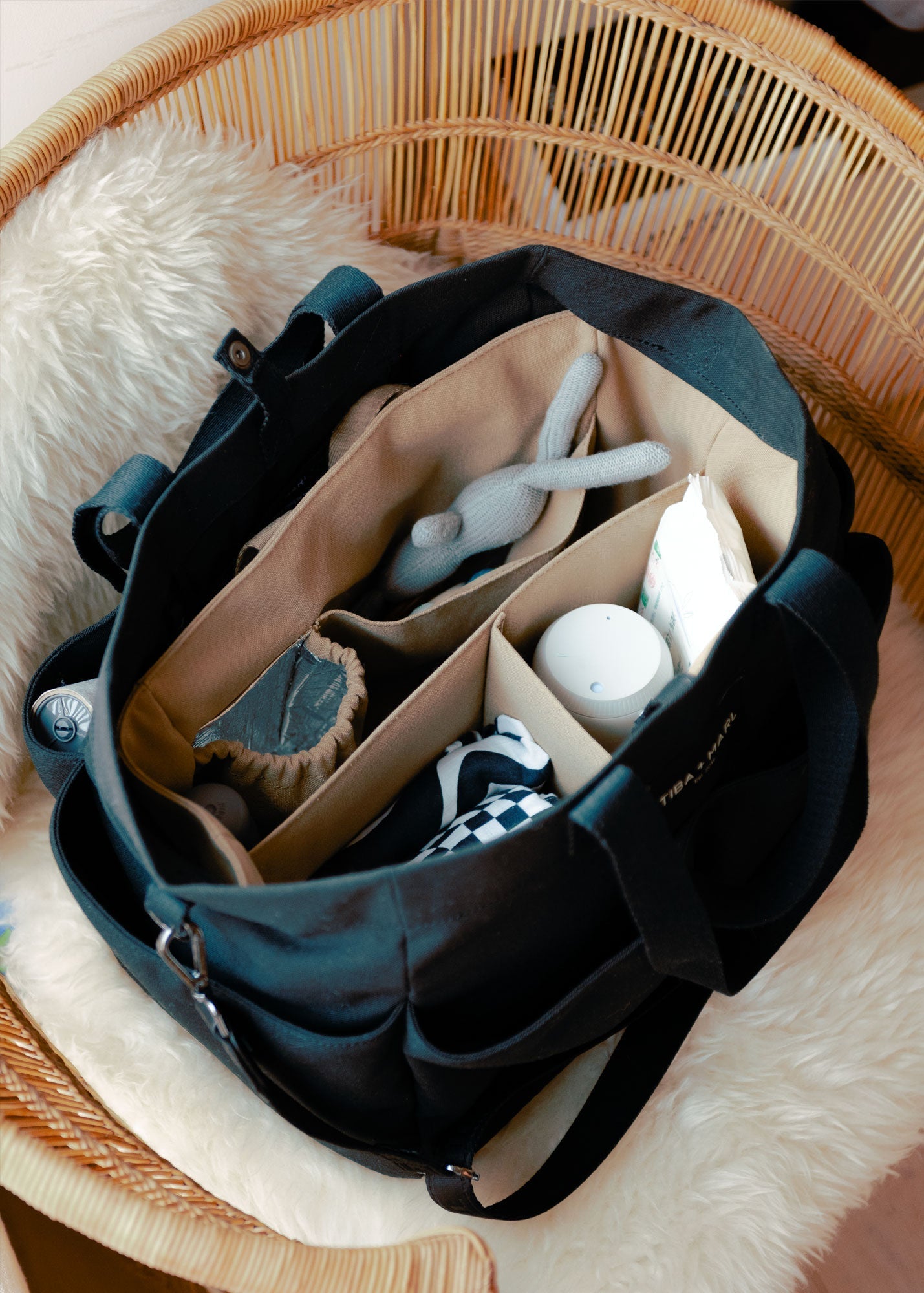 T+M Canvas Pocket Tote Black - Edie And I