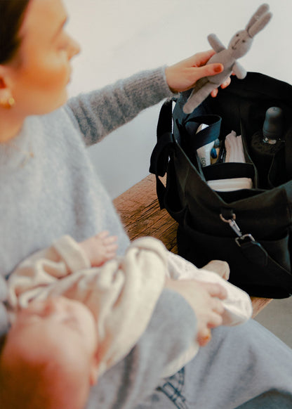 T+M Canvas Pocket Tote Black - Edie And I