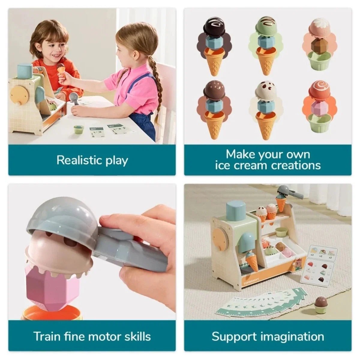 Topbright Wooden Ice Cream Machine Play Set - Edie And I