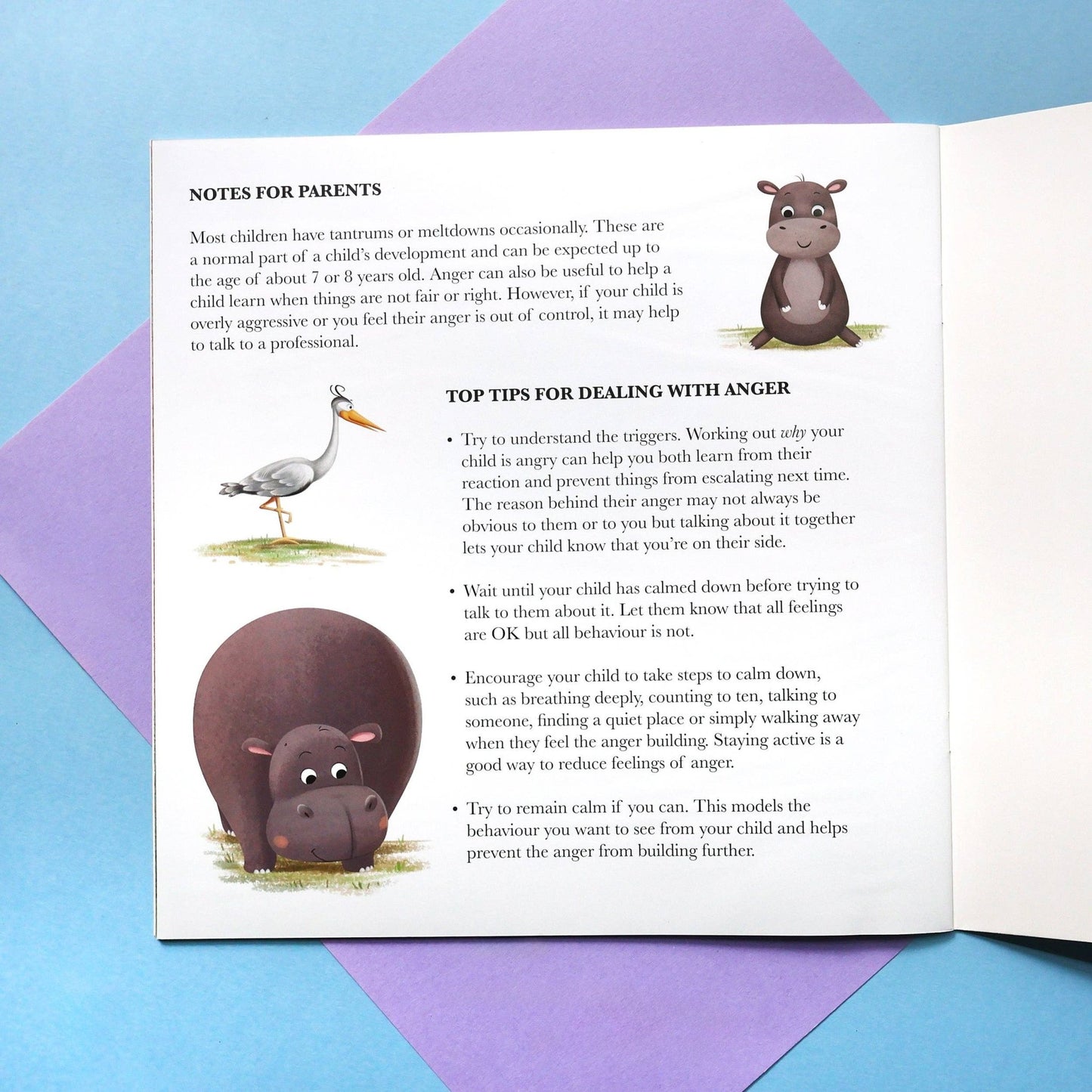 When Hippo Gets Angry - Me And My Feelings Children's Paperback Book - Edie And I