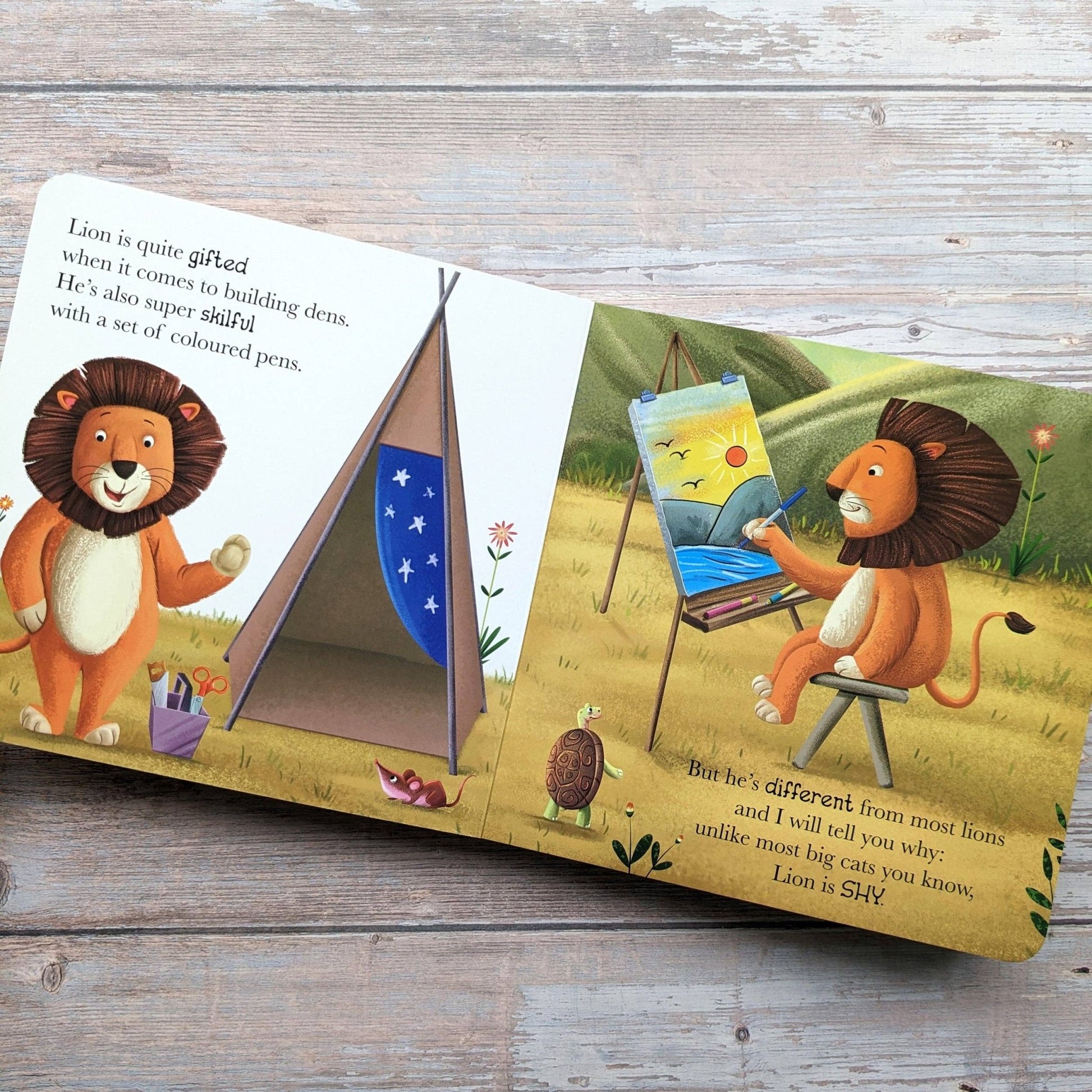 When Lion Feels Shy - Me And My Feelings Children's Board Book - Edie And I